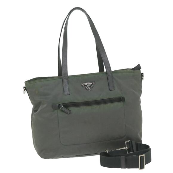 PRADA Tote Bag Nylon Gray - Picture 1 of 16
